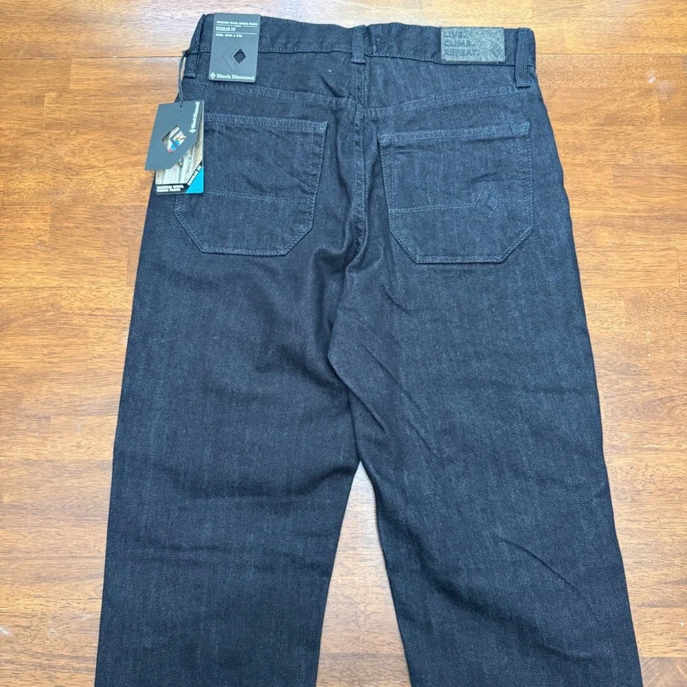 Black Diamond Mission Wool Denim Pants Mens 28x32 Black Technical Climbing New
